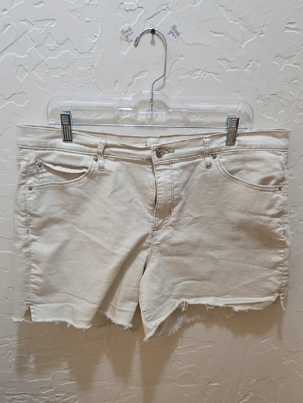 Nicole Miller Off-White Denim Cutoff Shorts